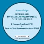 Santri Lulusan PDF Ulya Al Fithrah Tahun Ajaran 1442-1443 H. Diterima Di PTN Dan PTKIN